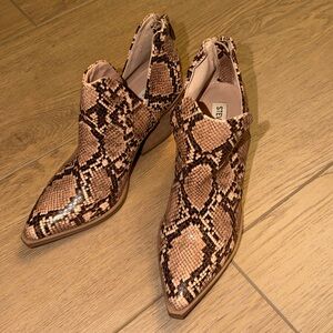 Steve Madden Snake Print Ankle Boots